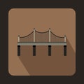 Iron bridge icon, flat style Royalty Free Stock Photo