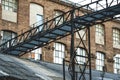 Iron bridge of an old factory Royalty Free Stock Photo