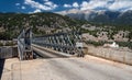 Iron bridge over Aradena gorge Royalty Free Stock Photo