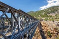 Iron bridge over Aradena gorge, Crete island Royalty Free Stock Photo