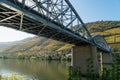 Iron bridge over the Duoro river in Pinhao village, Portugal Royalty Free Stock Photo