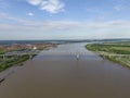 Iron Bridge over the Mississippi river Close to New Orleans, Louisinanna. Veterans Memorial Bridge, Edgard Royalty Free Stock Photo