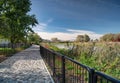 iron bridge over the narew river in tykocin Royalty Free Stock Photo