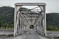 Iron bridge over the river in Gakh city Azerbaijan