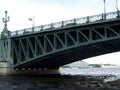 Iron Bridge over the river Neva Saint Peterburg