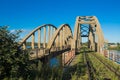 Iron Bridge over the Volga River in Kalyazin Royalty Free Stock Photo