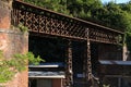 Iron bridge with reticular structure. The bridge was part of the