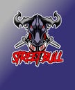 iron bull head design illustration image