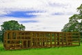 Iron cage sculpture in Yorkshire Sculpture Park, West Bretton, Wakefield. Royalty Free Stock Photo