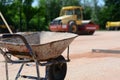 Iron cart on a construction site