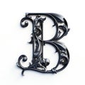 iron casted letter B takes center stage, isolated against a pristine white background. Royalty Free Stock Photo