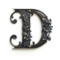 iron casted letter D takes center stage, isolated against a pristine white background. Royalty Free Stock Photo