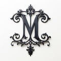 iron casted letter M takes center stage, isolated against a pristine white background. Royalty Free Stock Photo