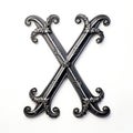 iron casted letter X takes center stage, isolated against a pristine white background. Royalty Free Stock Photo