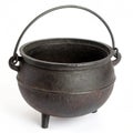 Iron cauldron isolated on white background