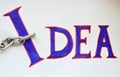Iron chain drag idea word on white paper Royalty Free Stock Photo
