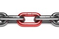 Iron chain with red link