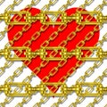 Iron chains with heart texture