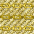 Iron chains with money seamless texture