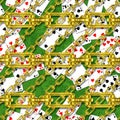Iron chains with playing cards seamless texture Royalty Free Stock Photo
