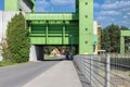 Iron construction of boatlift near German magdeburg with footpath Royalty Free Stock Photo