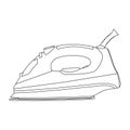 Iron contour. Household appliance for ironing and steaming laundry. Vector illustration isolated on a white background for design