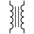 Iron Core Transformer Symbol For Circuit Design Royalty Free Stock Photo