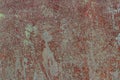 Iron corrosion texture. Rusty metal sheet. Rusty metal plate with the remains of old green paint, background. Copy space Royalty Free Stock Photo