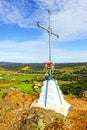 Iron Cross in Hill of Calvary Cerro del Calvario on the Via de la Plata near Almaden de la Plata, Seville province, Andalusia, S