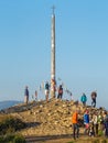 Iron cross on a weathered pole - Cruz de Ferro