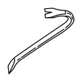 Iron Crowbar Icon Vector. Doodle Hand Drawn or Outline Icon Style