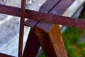 Iron debris and various debris with wires in the village Royalty Free Stock Photo