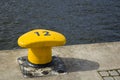 Iron dock bitt close up. Royalty Free Stock Photo