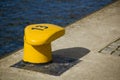 Iron dock bitt close up. Royalty Free Stock Photo