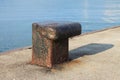 Iron dock cleat Royalty Free Stock Photo