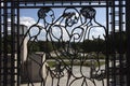 Iron door with muscle naked men inside Vigeland sculpture park in Oslo, Norway