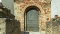 Iron double-leaf gates in the medieval style Royalty Free Stock Photo