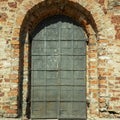 Iron double-leaf gates in the medieval style Royalty Free Stock Photo