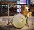 Iron drums, street decoration Royalty Free Stock Photo