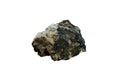 Isolated Ferberite ore stone on white background. Royalty Free Stock Photo