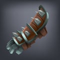 Iron fantasy armor hand glove for game or cards.