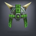 Iron fantasy armor helmet for game or cards. Royalty Free Stock Photo