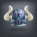 Iron fantasy armor helmet for game or cards. Royalty Free Stock Photo