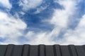 Iron fence and blue sky. Royalty Free Stock Photo