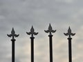 Iron fence details with sky background Royalty Free Stock Photo