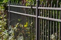 Iron fence separating the old church from the street in Montour Falls, New York