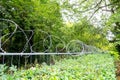 iron fences with barbed wire Royalty Free Stock Photo