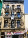 Iron fire escape is used for drying