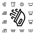 Iron flat vector icon in laundry pack