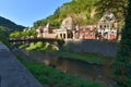 The iron forged bridge to the Austrian Imperial Baths from Baile Herculane, Romania. Royalty Free Stock Photo